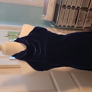 Royal Blue Velvet Halter Gown - L